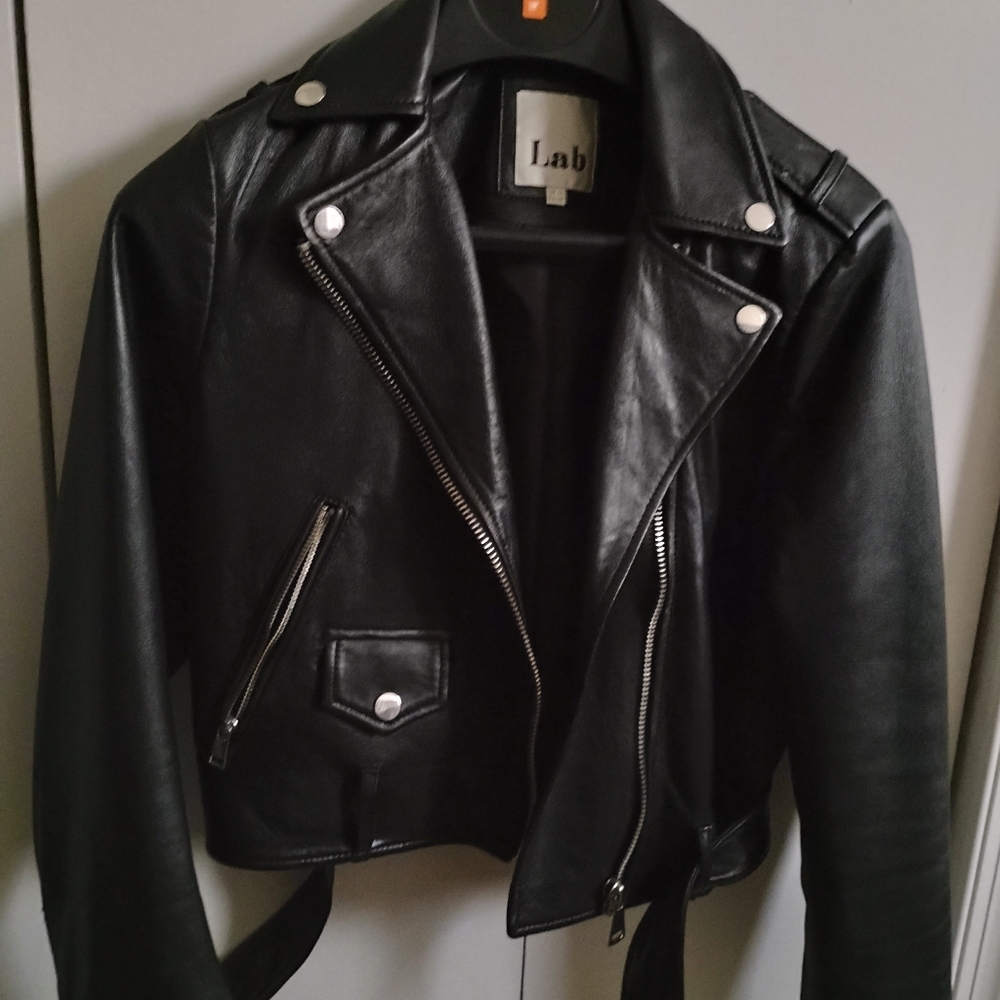 Cropped Leather Jacket - image 2